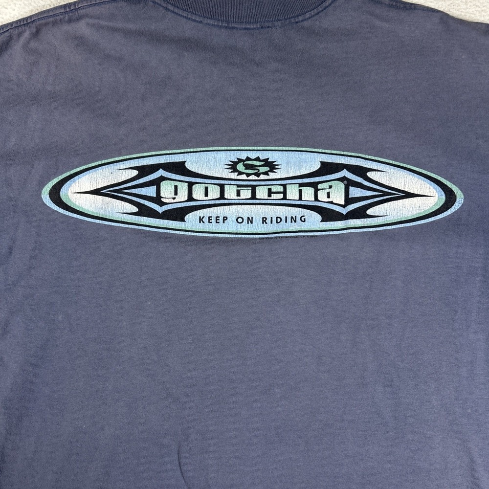 VTG 90s Single Stitch Gotcha T-Shirt Mens XL 1996 Surf Skate Graphic USA Made